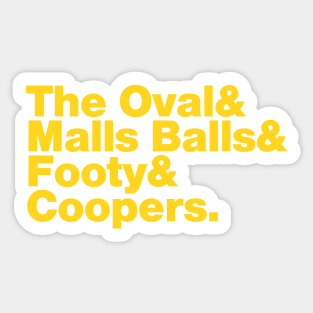 Adelaide (COOPERS gold print) Sticker